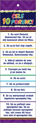 Semn de carte cu panglica mov inchis - " CELE 10 PORUNCI !" [69]