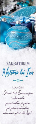 Semn de carte cu panglica albastru - Mesaj si  Verset: Sărbătorim Nașterea lui Isus  " Slavă lui Dumnezeu în locurile preaînalte și pace pe pământ între oamenii plăcuți Lui ! " Luca 2:14 Semn de carte cu panglica albastru - Mesaj si  Verset: Sărbătorim Nașterea lui Isus  " Slavă lui Dumnezeu în locurile preaînalte și pace pe pământ între oamenii plăcuți Lui ! " Luca 2:14