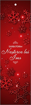 Semn de carte cu panglica vișinie-  Mesaj:  "Sărbătorim Nașterea lui Isus" Semn de carte cu panglica vișinie-  Mesaj:  "Sărbătorim Nașterea lui Isus"