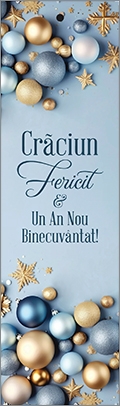 Semn de carte cu panglica albastră-  Mesaj:  Crăciun Fericit  și Un An Nou Binecuvântat! Semn de carte cu panglica albastră-  Mesaj:  Crăciun Fericit  și Un An Nou Binecuvântat!
