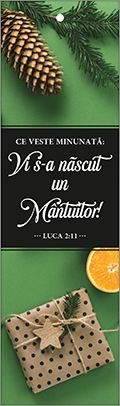 Semn de carte cu panglica verde - Mesaj si Verset: Ce veste minunată: "Vi s-a născut un Mântuitor!" Luca 2:11 Semn de carte cu panglica verde - Mesaj si Verset: Ce veste minunată: "Vi s-a născut un Mântuitor!" Luca 2:11