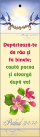 Semn de carte cu panglica galben deschis - Departeaza-te de rau Semn de carte cu panglica galben deschis - Departeaza-te de rau