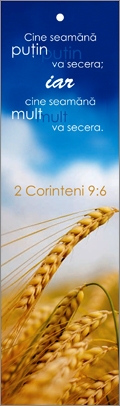 Semn de carte cu panglica albastru inchis - " Cine seamana putin, putin va secera !" Semn de carte cu panglica albastru inchis - " Cine seamana putin, putin va secera !"