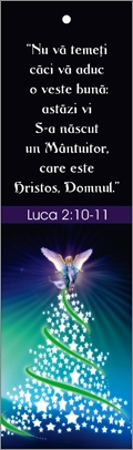 Semn de carte cu panglica mov - Verset:  "Nu vă temeți căci vă aduc o veste bună: astăzi vi S-a născut un Mântuitor, care este Hristos, Domnul. " Luca 2:10-11 Semn de carte cu panglica mov - Verset:  "Nu vă temeți căci vă aduc o veste bună: astăzi vi S-a născut un Mântuitor, care este Hristos, Domnul. " Luca 2:10-11