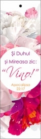 Semn de carte cu panglica roz deschis - Si Duhul si Mireasa zic: "Vino" Semn de carte cu panglica roz deschis - Si Duhul si Mireasa zic: "Vino"