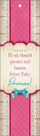 Semn de carte cu panglica roz deschis - Fa sa rasara peste noi lumina Semn de carte cu panglica roz deschis - Fa sa rasara peste noi lumina