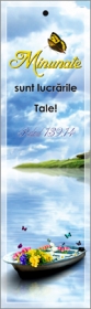 Semn de carte cu panglica galbena  - Minunate sunt lucrarile Tale! Semn de carte cu panglica galbena  - Minunate sunt lucrarile Tale!