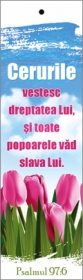 Semn de carte cu panglica alba  - Cerurile vestesc dreptatea Lui Semn de carte cu panglica alba  - Cerurile vestesc dreptatea Lui