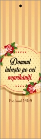 Semn de carte cu panglica portocaliu deschis- Domnul iubeste pe cei neprihaniti Semn de carte cu panglica portocaliu deschis- Domnul iubeste pe cei neprihaniti