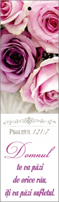 Semn de carte cu panglica mov deschis  - "Domnul te va pazi" Semn de carte cu panglica mov deschis  - "Domnul te va pazi"