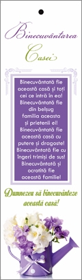 Semn de carte cu panglica mov  - Binecuvantarea Casei "Binecuvântată fie această casă..." Semn de carte cu panglica mov  - Binecuvantarea Casei "Binecuvântată fie această casă..."