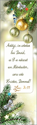 Semn de carte cu panglica verde-  Verset: Verset: "Astăzi, în cetatea lui David, vi S-a născut un Mântuitor, care este Hristos, Domnul! " Luca 2:11 Semn de carte cu panglica verde-  Verset: Verset: "Astăzi, în cetatea lui David, vi S-a născut un Mântuitor, care este Hristos, Domnul! " Luca 2:11
