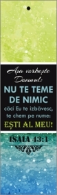 Semn de carte cu panglica verde - "Asa vorbeste Domnul: Nu te teme de nimic..." Semn de carte cu panglica verde - "Asa vorbeste Domnul: Nu te teme de nimic..."