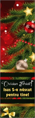 Semn de carte cu panglica vișinie -  Mesaj:  "Crăciun fericit! Isus Sa născut pentru tine! " Semn de carte cu panglica vișinie -  Mesaj:  "Crăciun fericit! Isus Sa născut pentru tine! "