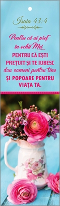 Semn de carte cu panglica roz inchis - "Pentru că ai preț în ochii Mei" Semn de carte cu panglica roz inchis - "Pentru că ai preț în ochii Mei"
