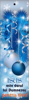 Semn de carte cu panglica albastru deschis-  Mesaj: "Isus este darul lui Dumnezeu pentru tine! " Semn de carte cu panglica albastru deschis-  Mesaj: "Isus este darul lui Dumnezeu pentru tine! "