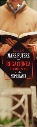 Semn de carte cu panglica verde - "Mare putere are rugăciunea fierbinte a celui neprihănit." Semn de carte cu panglica verde - "Mare putere are rugăciunea fierbinte a celui neprihănit."