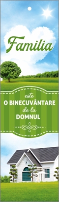 Semn de carte cu panglica albastra - Familia este o binecuvantare de la Domnul Semn de carte cu panglica albastra - Familia este o binecuvantare de la Domnul