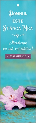 Semn de carte cu panglica albastra - "Domnul este Stânca mea! Nicidecum nu mă voi clătina!" [14]