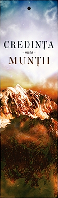 Semn de carte cu panglica albastra - "Credinta muta muntii" Semn de carte cu panglica albastra - "Credinta muta muntii"
