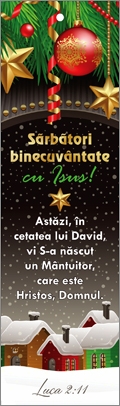 Semn de carte cu panglica aurie -  Mesaj si Verset: Sărbători binecuvântate cu Isus! "Astăzi, în cetatea lui David, vi S-a născut un Mântuitor, care este Hristos, Domnul." Luca 2:11 Semn de carte cu panglica aurie -  Mesaj si Verset: Sărbători binecuvântate cu Isus! "Astăzi, în cetatea lui David, vi S-a născut un Mântuitor, care este Hristos, Domnul." Luca 2:11