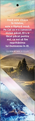 Semn de carte cu panglica albastra - "Daca este cineva in Hristos" Semn de carte cu panglica albastra - "Daca este cineva in Hristos"