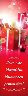Semn de carte cu panglica roșie -  Mesaj: "Isus este darul lui Dumnezeu pentru tine! " Semn de carte cu panglica roșie -  Mesaj: "Isus este darul lui Dumnezeu pentru tine! "