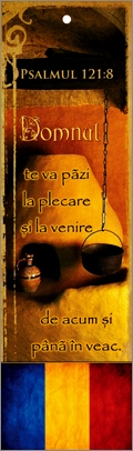 Semn de carte cu panglica tricolor - Domnul te va pazi Semn de carte cu panglica tricolor - Domnul te va pazi