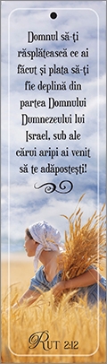 Semn de carte cu panglica alba - Verset: "Domnul să-ți răsplătească ce ai făcut și plata să-ți fie deplină din partea Domnului Dumnezeului lui Israel, sub ale cărui aripi ai venit să te adăpostești! " Rut 2:12 Semn de carte cu panglica alba - Verset: "Domnul să-ți răsplătească ce ai făcut și plata să-ți fie deplină din partea Domnului Dumnezeului lui Israel, sub ale cărui aripi ai venit să te adăpostești! " Rut 2:12