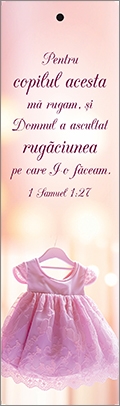 Semn de carte cu panglica roz pal-  Verset:  "Pentru copilul acesta mă rugăm, și Domnul a ascultat rugăciunea pe care Io făceam. " 1 Samuel 1:27 Semn de carte cu panglica roz pal-  Verset:  "Pentru copilul acesta mă rugăm, și Domnul a ascultat rugăciunea pe care Io făceam. " 1 Samuel 1:27