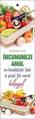 Semn de carte cu panglica  verde - Versete: "Încununezi anul cu bunătăţile Tale şi paşii Tăi varsă belşugul." Psalmul 65:11 Semn de carte cu panglica  verde - Versete: "Încununezi anul cu bunătăţile Tale şi paşii Tăi varsă belşugul." Psalmul 65:11