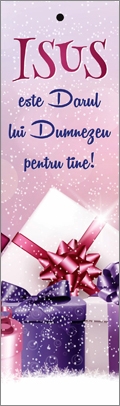 Semn de carte cu panglica mov deschis-  Mesaj: "Isus este darul lui Dumnezeu pentru tine! " Semn de carte cu panglica mov deschis-  Mesaj: "Isus este darul lui Dumnezeu pentru tine! "