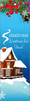 Semn de carte cu panglica roșie -  Mesaj:  "Sărbătorim Nașterea lui Isus" Semn de carte cu panglica roșie -  Mesaj:  "Sărbătorim Nașterea lui Isus"