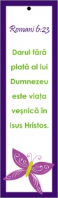 Semn de carte cu panglica mov  - Darul fara plata Semn de carte cu panglica mov  - Darul fara plata