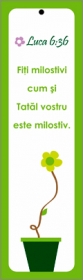 Semn de carte cu panglica verde  - Fiti milostivi Semn de carte cu panglica verde  - Fiti milostivi