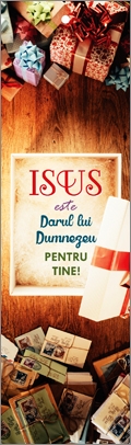 Semn de carte cu panglica vișinie -  Mesaj: "Isus este darul lui Dumnezeu pentru tine! " Semn de carte cu panglica vișinie -  Mesaj: "Isus este darul lui Dumnezeu pentru tine! "