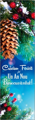 Semn de carte cu panglică roșie -  Mesaj:  Crăciun Fericit  și Un An Nou Binecuvântat! Semn de carte cu panglică roșie -  Mesaj:  Crăciun Fericit  și Un An Nou Binecuvântat!