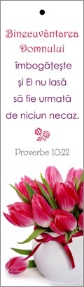 Semn de carte cu panglica alba - verset : "Binecuvantarea Domnului imbogateste !" [43]