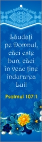 Semn de carte cu panglica alba  - Laudati pe Domnul Semn de carte cu panglica alba  - Laudati pe Domnul