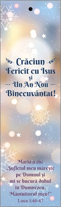 Semn de carte cu panglica albastră-  Verset:  Crăciun Fericit cu Isus și Un An Nou Binecuvântat! Semn de carte cu panglica albastră-  Verset:  Crăciun Fericit cu Isus și Un An Nou Binecuvântat!