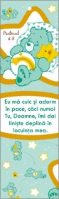 Semn de carte cu panglica galbena  - Eu ma culc si adorm in pace Semn de carte cu panglica galbena  - Eu ma culc si adorm in pace
