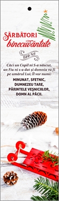 Semn de carte cu panglica rosie- Mesaj si Verset: Sărbători binecuvântate! - Isaia 9:6 Semn de carte cu panglica rosie- Mesaj si Verset: Sărbători binecuvântate! - Isaia 9:6