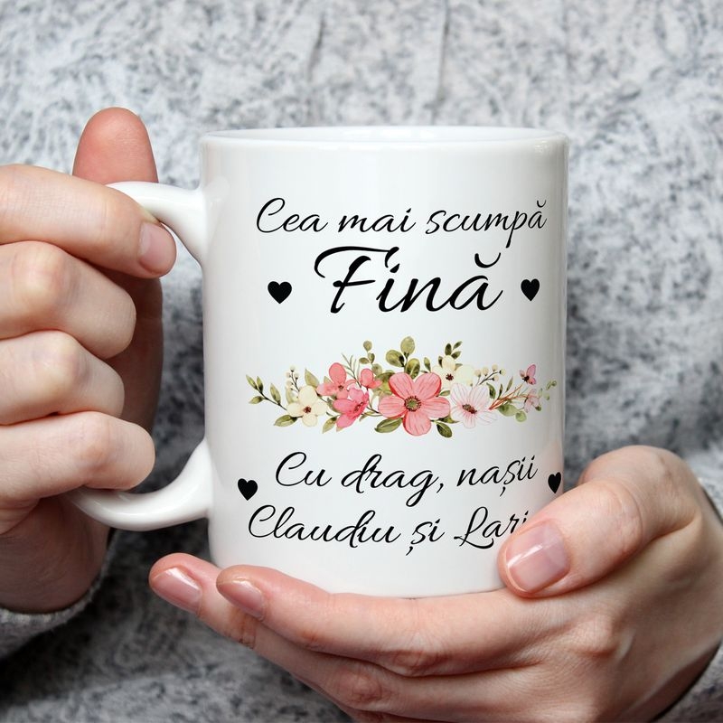 Cană personalizată cu text – Fin/Fină Cană personalizată cu text – Fin/Fină