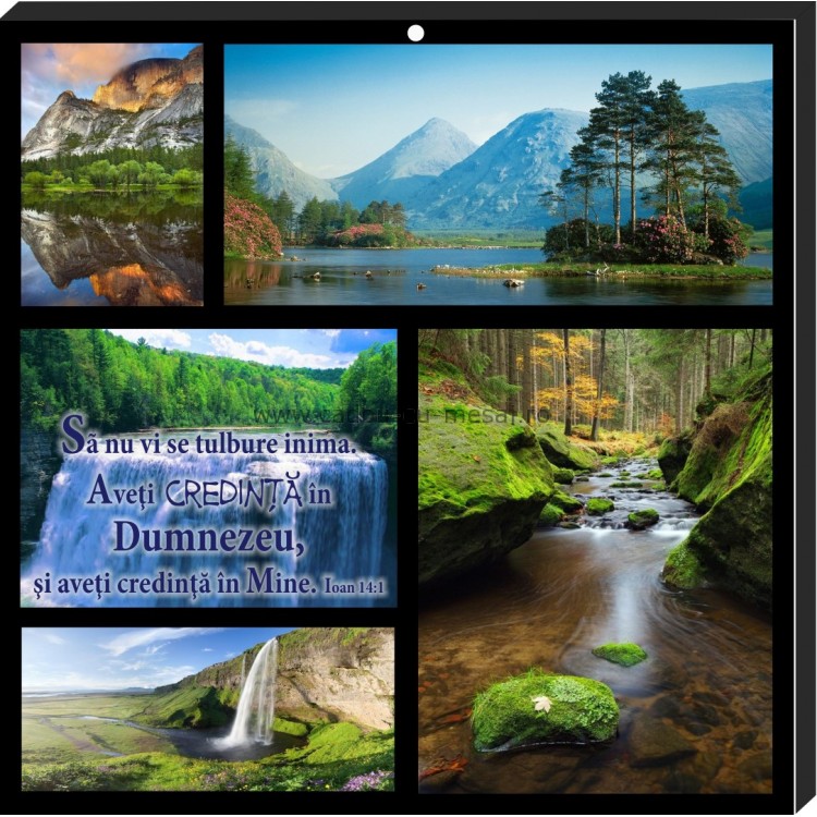 Tablou colaj vintage -Sa nu vi se tulbure inima(30x30 cm)