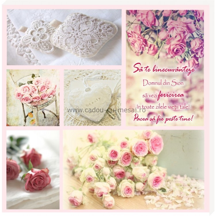 Tablou colaj vintage - Să te binecuvinteze Domnul (30x30 cm) Tablou colaj vintage - Să te binecuvinteze Domnul (30x30 cm)