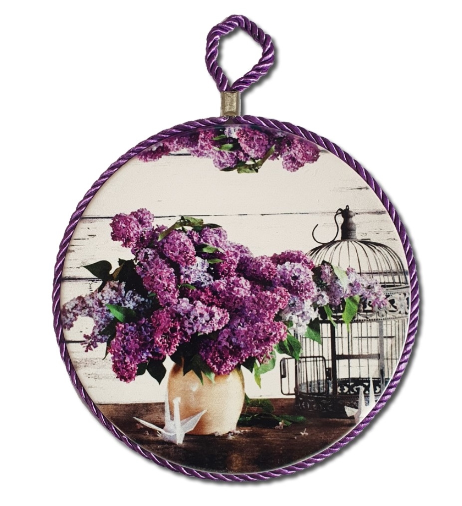 Plachet rotund decorat - Liliac Plachet rotund decorat - Liliac