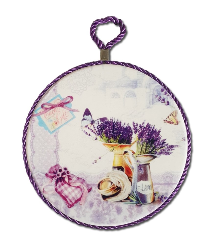 Plachet rotund decorat - Lavanda Plachet rotund decorat - Lavanda