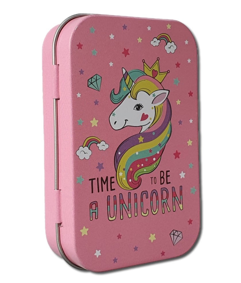 Cutie metalica, depozitare, roz - Time to be a Unicorn (9.5x6x2.5 cm) Cutie metalica, depozitare, roz - Time to be a Unicorn (9.5x6x2.5 cm)