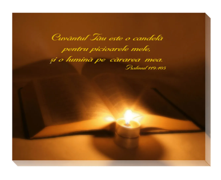Tablou canvas (25x30cm) - Cuvântul Tău este o candelă Tablou canvas (25x30cm) - Cuvântul Tău este o candelă
