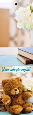 Semn de carte cu panglica albă - Text:  "Isus iubeşte copiii!"   [20]
